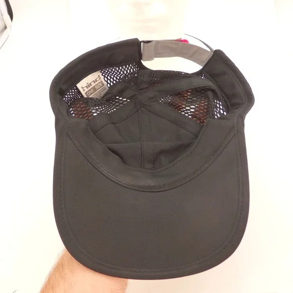 Hind Black Mesh Ventilated Baseball Cap Adjustable Strap Men Sport Running - Picture 11 of 12